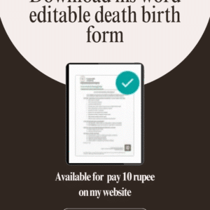 download Birth / Death Certificate Form in Hindi (MS Word editable)