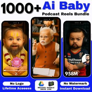 Bundle of 1000+ AI Baby Podcast Reels – Viral Short Video Content for Instagram, TikTok, and YouTube Shorts