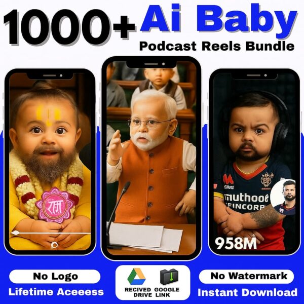 Bundle of 1000+ AI Baby Podcast Reels – Viral Short Video Content for Instagram, TikTok, and YouTube Shorts