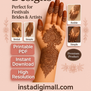 100+ Printable Mehndi Designs PDF –Simple Mehndi Designs, Best Foot & Hand, Arabic Style | Digital Download